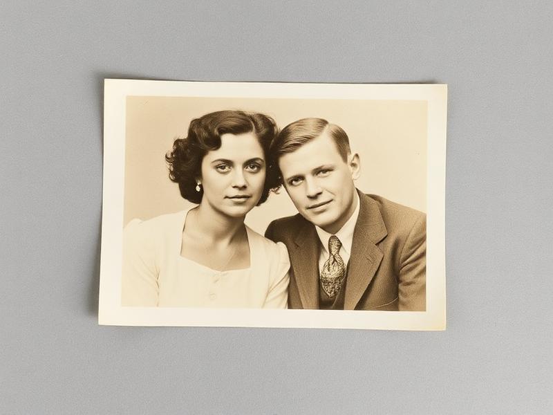Severely faded vintage photo of a couple